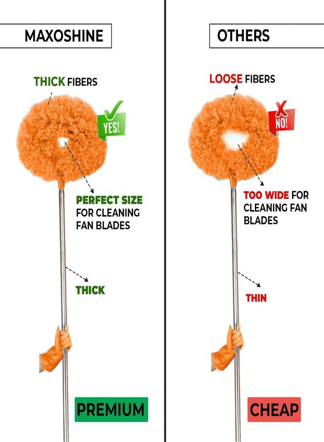 Maxoshine Fan Cleaner Brush with Long Rod Flexible Fan Cleaning Mop Microfiber Dust Cleaner Foldable Duster Microfiber Duster for Cleaning of Home, Kitchen, Car (Duster + Cleaning Cloth) - Image 4